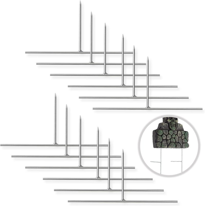 SUMGROW Pack of 12 Metal Halloween Tombstone Stakes Heavy Duty T-Shaped for Graveyard Styrofoam Decorations - Image 1
